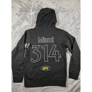 NWT UFC Full Zip Fleece Hoodie Men Small Black Ultimate Fight Champion Miami MMA